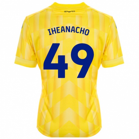 Kandiny Férfi Josh Iheanacho #49 Sárga Hazai Jersey 2024/25 Mez Póló Ing