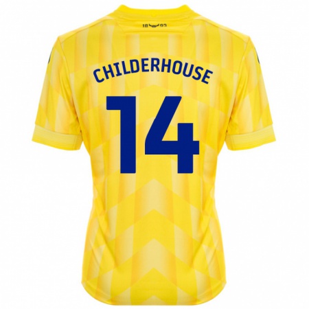 Kandiny Férfi Molly Childerhouse #14 Sárga Hazai Jersey 2024/25 Mez Póló Ing