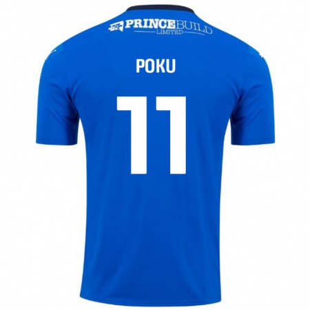 Kandiny Férfi Kwame Poku #11 Kék Fehér Hazai Jersey 2024/25 Mez Póló Ing