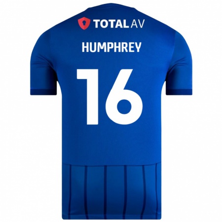 Kandiny Férfi Ella Humphrey #16 Kék Hazai Jersey 2024/25 Mez Póló Ing