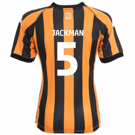 Kandiny Férfi Ellice Jackman #5 Fekete Borostyán Hazai Jersey 2024/25 Mez Póló Ing