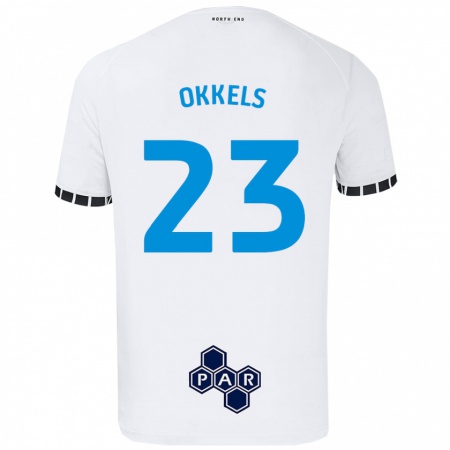 Kandiny Férfi Jeppe Okkels #23 Fehér Hazai Jersey 2024/25 Mez Póló Ing