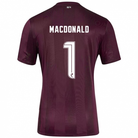 Kandiny Férfi Jamie Macdonald #1 Burgundia Hazai Jersey 2024/25 Mez Póló Ing