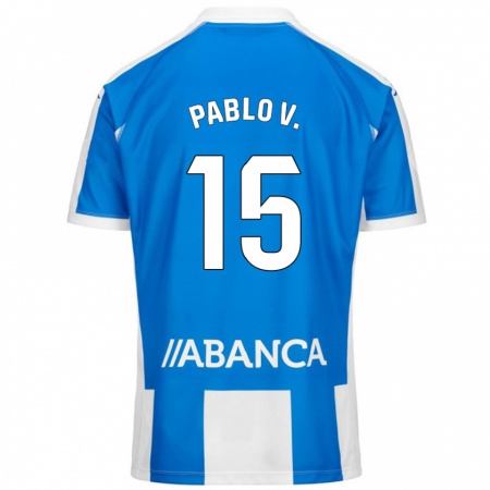 Kandiny Férfi Pablo Vázquez #15 Kék Fehér Hazai Jersey 2024/25 Mez Póló Ing