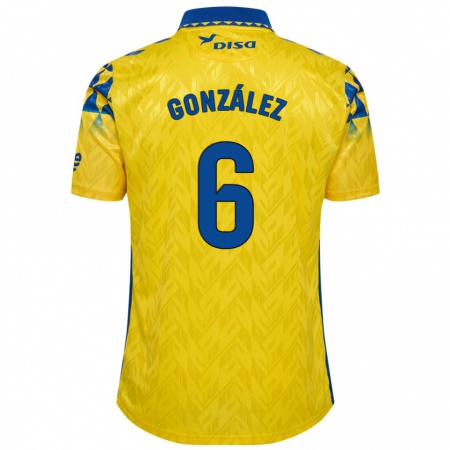 Kandiny Férfi Fabio González #6 Sárga Kék Hazai Jersey 2024/25 Mez Póló Ing