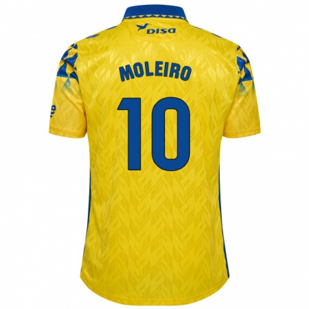 Kandiny Férfi Alberto Moleiro #10 Sárga Kék Hazai Jersey 2024/25 Mez Póló Ing