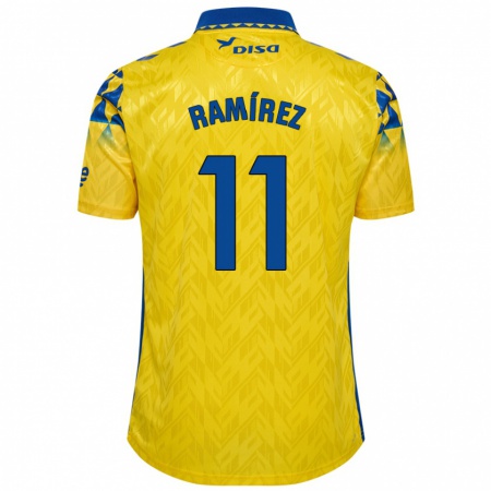 Kandiny Férfi Benito Ramírez #11 Sárga Kék Hazai Jersey 2024/25 Mez Póló Ing