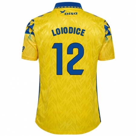 Kandiny Férfi Enzo Loiodice #12 Sárga Kék Hazai Jersey 2024/25 Mez Póló Ing