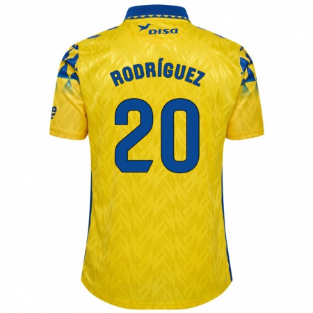 Kandiny Férfi Kirian Rodríguez #20 Sárga Kék Hazai Jersey 2024/25 Mez Póló Ing