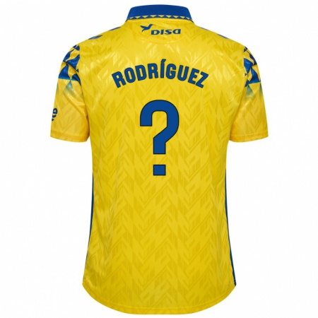 Kandiny Férfi David Rodríguez #0 Sárga Kék Hazai Jersey 2024/25 Mez Póló Ing