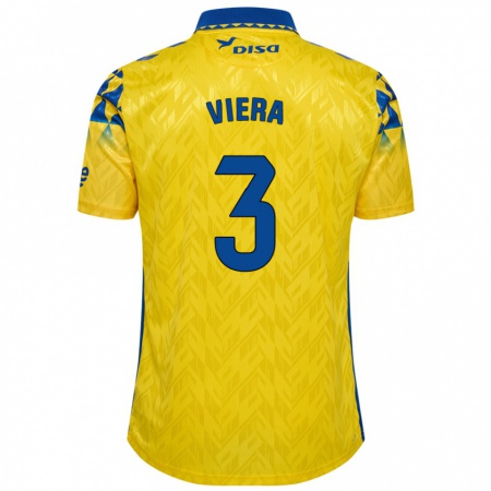 Kandiny Férfi Óliver Viera #3 Sárga Kék Hazai Jersey 2024/25 Mez Póló Ing