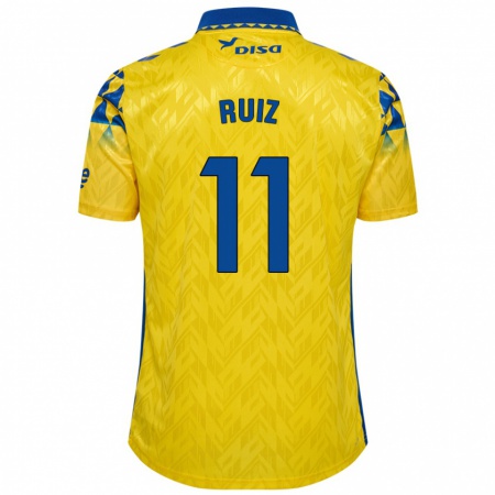 Kandiny Férfi Sergio Ruiz #11 Sárga Kék Hazai Jersey 2024/25 Mez Póló Ing