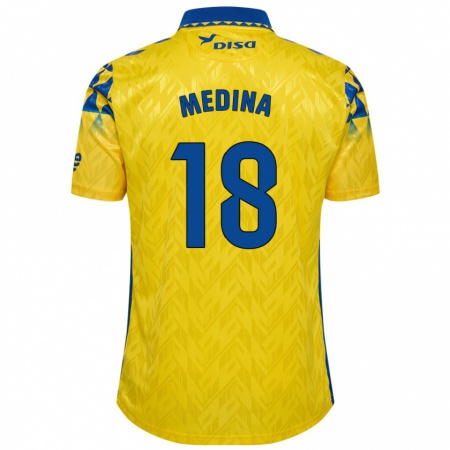 Kandiny Férfi Iván Medina #18 Sárga Kék Hazai Jersey 2024/25 Mez Póló Ing