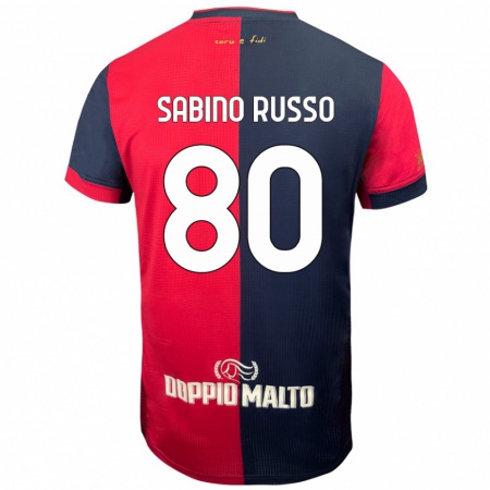 Kandiny Férfi Alessandro Sabino Russo #80 Piros Sötétebb Kék Hazai Jersey 2024/25 Mez Póló Ing