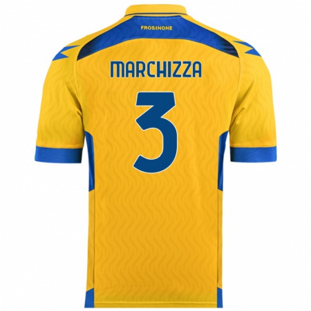 Kandiny Férfi Riccardo Marchizza #3 Sárga Hazai Jersey 2024/25 Mez Póló Ing