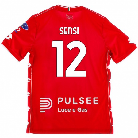 Kandiny Férfi Stefano Sensi #12 Piros Fehér Hazai Jersey 2024/25 Mez Póló Ing