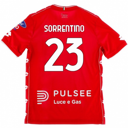 Kandiny Férfi Alessandro Sorrentino #23 Piros Fehér Hazai Jersey 2024/25 Mez Póló Ing