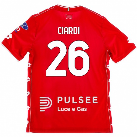 Kandiny Férfi Tommaso Ciardi #26 Piros Fehér Hazai Jersey 2024/25 Mez Póló Ing