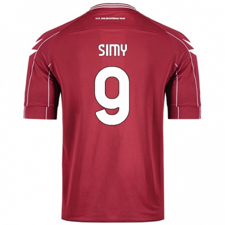 Kandiny Férfi Simy #9 Burgundia Hazai Jersey 2024/25 Mez Póló Ing