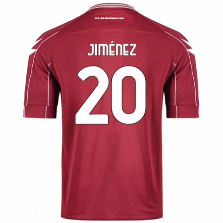 Kandiny Férfi Kaleb Jiménez #20 Burgundia Hazai Jersey 2024/25 Mez Póló Ing