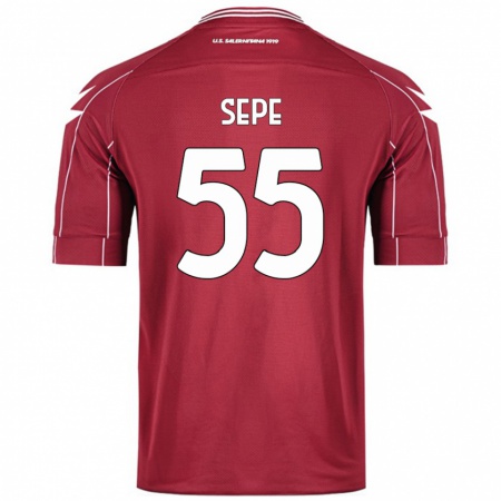 Kandiny Férfi Luigi Sepe #55 Burgundia Hazai Jersey 2024/25 Mez Póló Ing