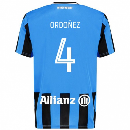 Kandiny Férfi Joel Ordóñez #4 Égszínkék Fekete Hazai Jersey 2024/25 Mez Póló Ing