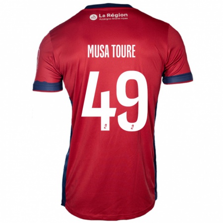 Kandiny Férfi Musa Toure #49 Világos Bordó Hazai Jersey 2024/25 Mez Póló Ing