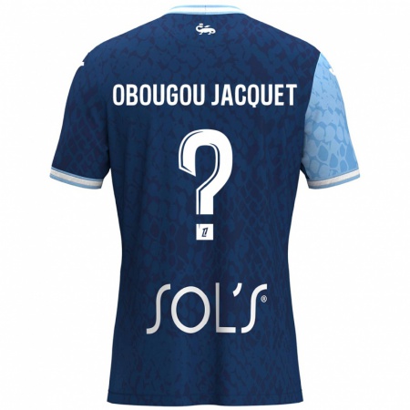 Kandiny Férfi Noam Obougou Jacquet #0 Égszínkék Sötétkék Hazai Jersey 2024/25 Mez Póló Ing