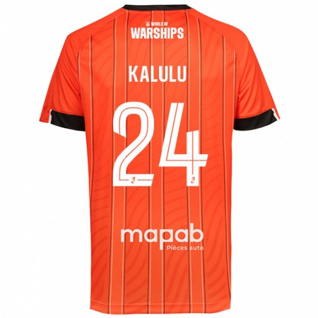 Kandiny Férfi Gédéon Kalulu #24 Narancs Hazai Jersey 2024/25 Mez Póló Ing