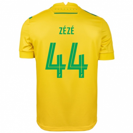 Kandiny Férfi Nathan Zézé #44 Sárga Zöld Hazai Jersey 2024/25 Mez Póló Ing