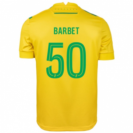 Kandiny Férfi Hugo Barbet #50 Sárga Zöld Hazai Jersey 2024/25 Mez Póló Ing