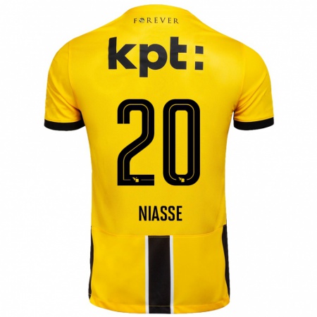 Kandiny Férfi Cheikh Niasse #20 Sárga Fekete Hazai Jersey 2024/25 Mez Póló Ing