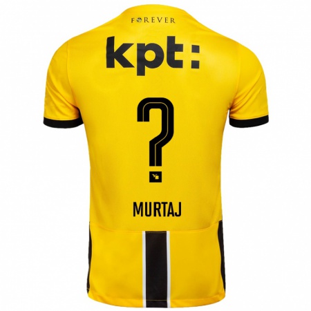 Kandiny Férfi Auron Murtaj #0 Sárga Fekete Hazai Jersey 2024/25 Mez Póló Ing