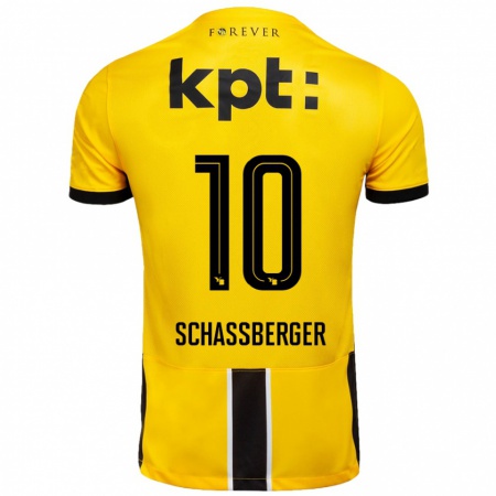 Kandiny Férfi Julia Schassberger #10 Sárga Fekete Hazai Jersey 2024/25 Mez Póló Ing