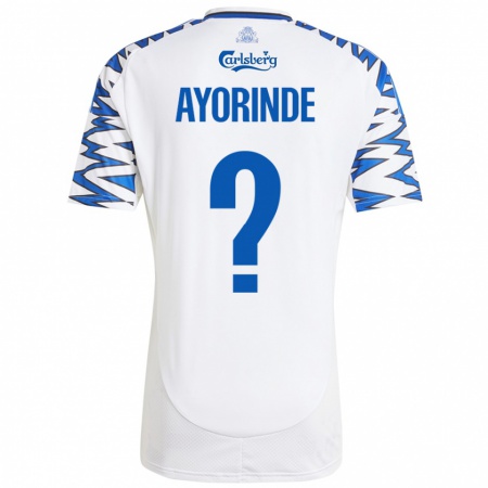 Kandiny Férfi Noah Ayorinde #0 Fehér Ég Kék Hazai Jersey 2024/25 Mez Póló Ing