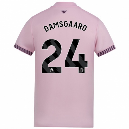 Kandiny Férfi Mikkel Damsgaard #24 Rózsaszín Idegenbeli Jersey 2024/25 Mez Póló Ing