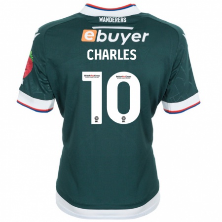 Kandiny Férfi Dion Charles #10 Sötétzöld Idegenbeli Jersey 2024/25 Mez Póló Ing