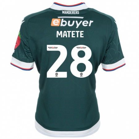 Kandiny Férfi Jay Matete #28 Sötétzöld Idegenbeli Jersey 2024/25 Mez Póló Ing