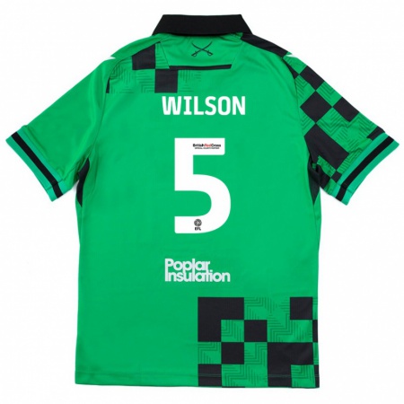 Kandiny Férfi James Wilson #5 Zöld Fekete Idegenbeli Jersey 2024/25 Mez Póló Ing