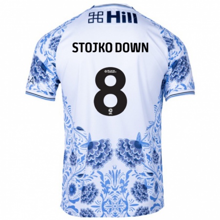 Kandiny Férfi Alysha Stojko-Down #8 Fehér Kék Idegenbeli Jersey 2024/25 Mez Póló Ing