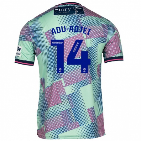 Kandiny Férfi Daniel Adu-Adjei #14 Zöld Idegenbeli Jersey 2024/25 Mez Póló Ing