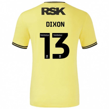 Kandiny Férfi Kaheim Dixon #13 Sárga Fekete Idegenbeli Jersey 2024/25 Mez Póló Ing