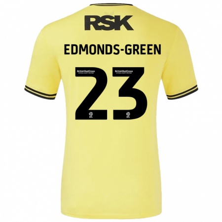 Kandiny Férfi Rarmani Edmonds-Green #23 Sárga Fekete Idegenbeli Jersey 2024/25 Mez Póló Ing