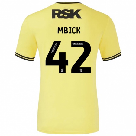 Kandiny Férfi Micah Mbick #42 Sárga Fekete Idegenbeli Jersey 2024/25 Mez Póló Ing