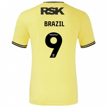 Kandiny Férfi Ellie Brazil #9 Sárga Fekete Idegenbeli Jersey 2024/25 Mez Póló Ing