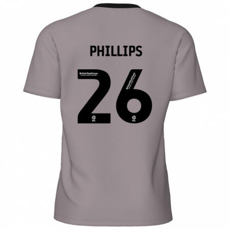 Kandiny Férfi Noah Phillips #26 Szürke Idegenbeli Jersey 2024/25 Mez Póló Ing