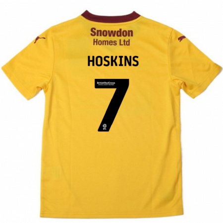 Kandiny Férfi Sam Hoskins #7 Narancssárga Burgundi Idegenbeli Jersey 2024/25 Mez Póló Ing