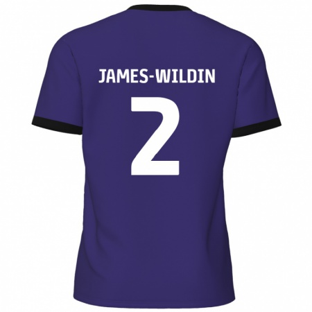 Kandiny Férfi Luther James-Wildin #2 Lila Idegenbeli Jersey 2024/25 Mez Póló Ing