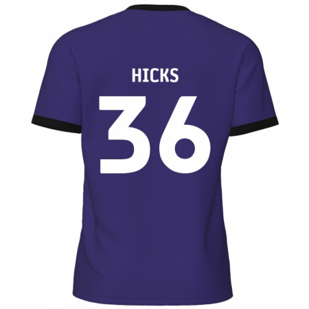 Kandiny Férfi David Hicks #36 Lila Idegenbeli Jersey 2024/25 Mez Póló Ing