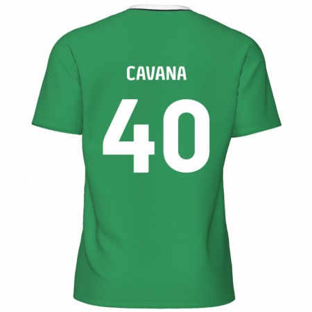 Kandiny Férfi Max Cavana #40 Zöld Fehér Csíkok Idegenbeli Jersey 2024/25 Mez Póló Ing